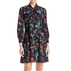 Alice + Olivia floral neck tie dress